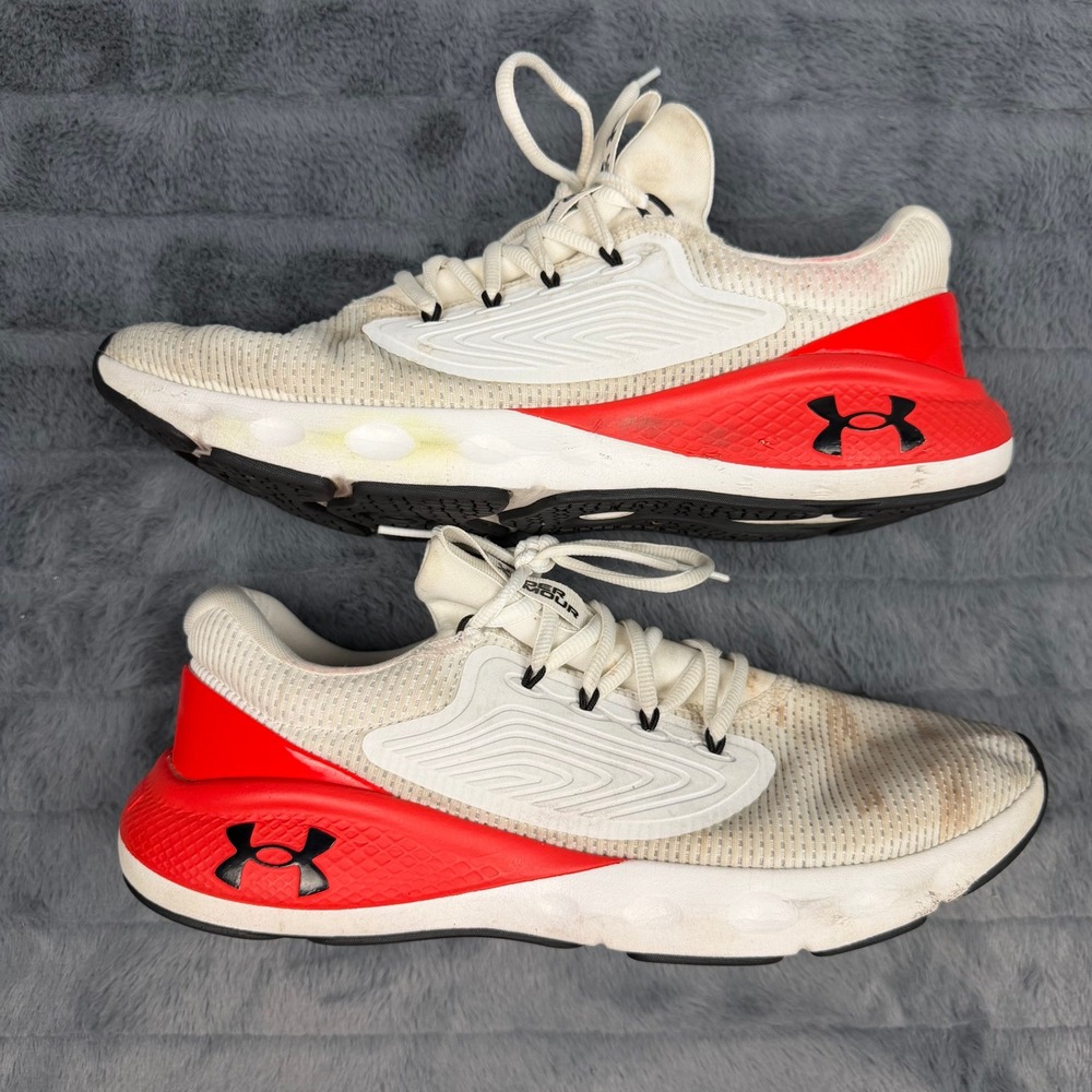 Under Armour Charged Vantage 2 Mens White Red Running Shoes 3024873-101 Size 12